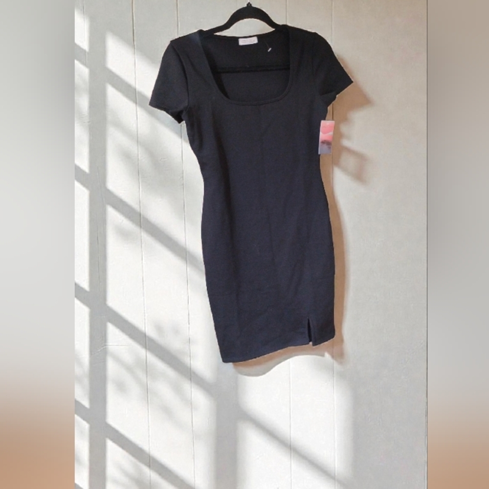 Haley & June Black Form Fitted Dress SZ L NWT
